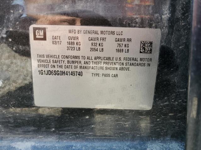 Photo 10 from auction – 2017 CHEVROLET SONIC LT with VIN 1G1JD6SG0H4149740