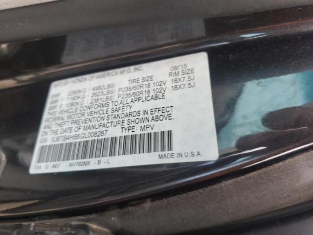 Photo 10 from auction – 2016 ACURA RDX TECHNO with VIN 5J8TB4H56GL008287