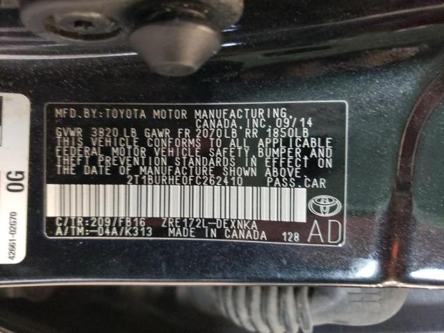 Photo 10 from auction – 2015 TOYOTA COROLLA L with VIN 2T1BURHE0FC262410