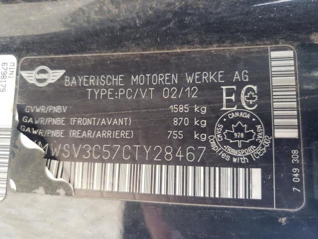 Photo 10 from auction – 2012 MINI COOPER S with VIN WMWSV3C57CTY28467