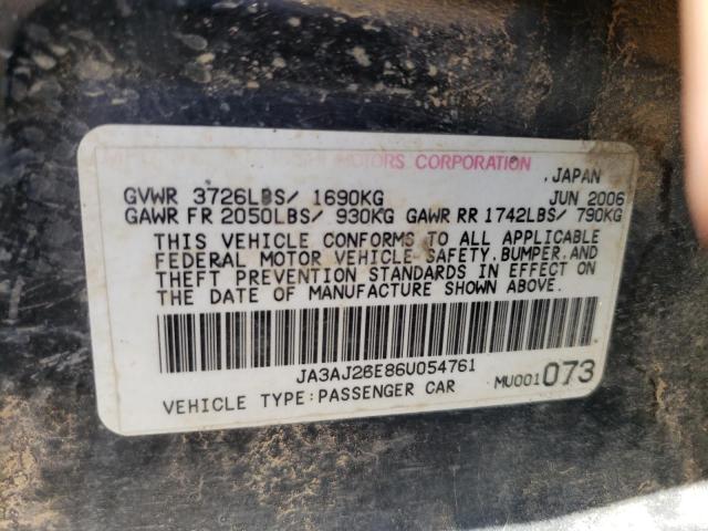 Photo 10 from auction – 2006 MITSUBISHI LANCER ES with VIN JA3AJ26E86U054761