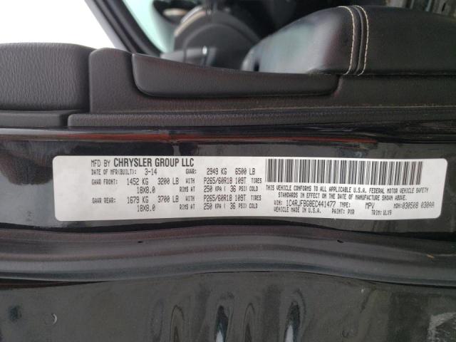 Photo 10 from auction – 2014 JEEP GRAND CHER with VIN 1C4RJFBG8EC441477