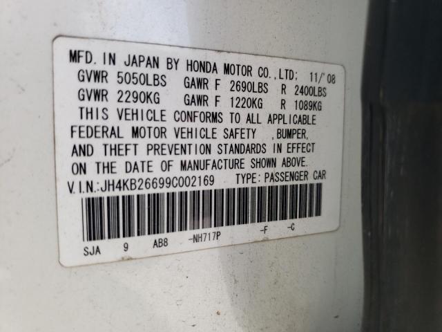 Photo 10 from auction – 2009 ACURA RL with VIN JH4KB26699C002169