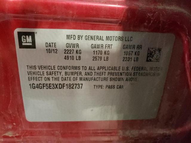 Photo 10 from auction – 2013 BUICK LACROSSE P with VIN 1G4GF5E3XDF182737