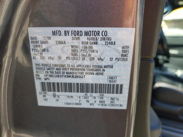 Photo 10 from auction – 2009 FORD ESCAPE XLT with VIN 1FMCU937X9KB26927