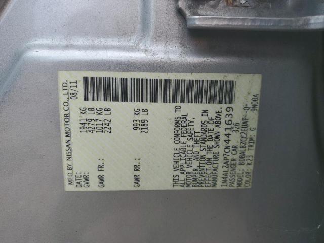 Photo 10 from auction – 2012 NISSAN ALTIMA BAS with VIN 1N4AL2AP7CN441639