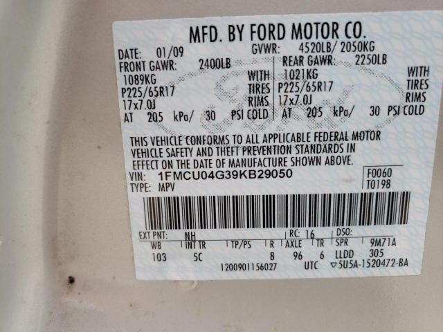 Photo 10 from auction – 2009 FORD ESCAPE LIM with VIN 1FMCU04G39KB29050