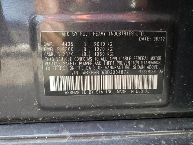 Photo 10 from auction – 2013 SUBARU LEGACY 2.5 with VIN 4S3BMBJ68D3004877