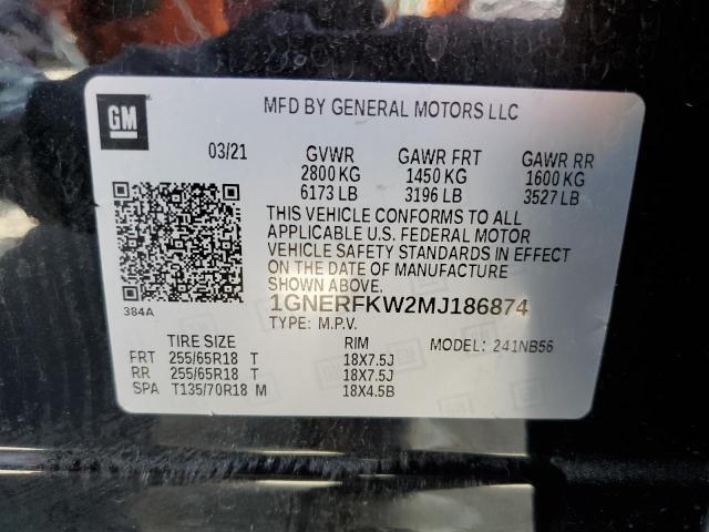 Photo 10 from auction – 2021 CHEVROLET TRAVERSE L with VIN 1GNERFKW2MJ186874