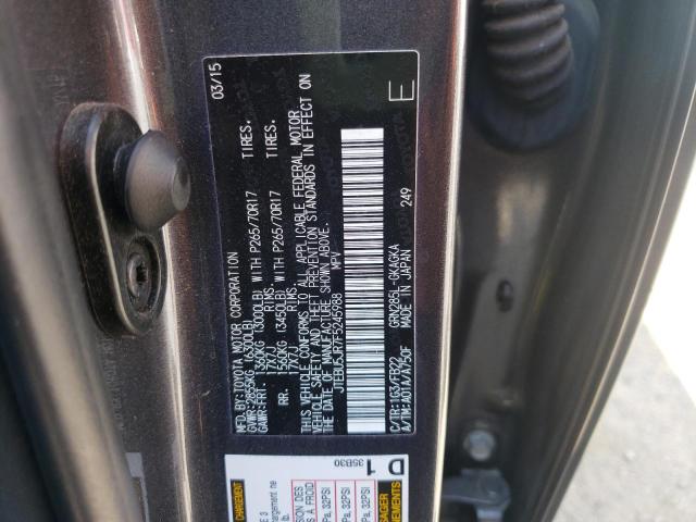 Photo 10 from auction – 2015 TOYOTA 4RUNNER SR with VIN JTEBU5JR7F5245988
