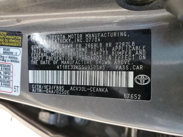 Photo 10 from auction – 2005 TOYOTA CAMRY LE with VIN 4T1BE32K55U950585