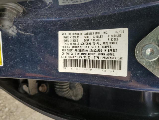 Photo 10 from auction – 2015 HONDA ACCORD EX with VIN 1HGCR2F78FA231123