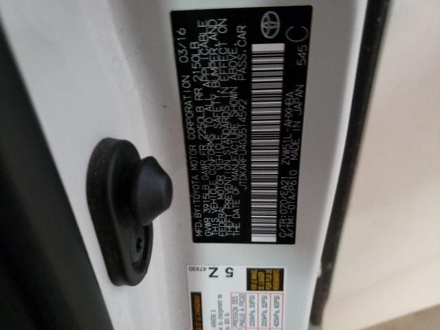 Photo 10 from auction – 2016 TOYOTA PRIUS with VIN JTDKARFU4G3514592