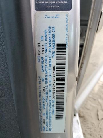 Photo 10 from auction – 2001 VOLKSWAGEN JETTA GLS with VIN 3VWSB69M11M164882