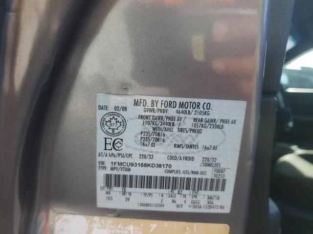 Photo 10 from auction – 2008 FORD ESCAPE XLT with VIN 1FMCU93168KD38170