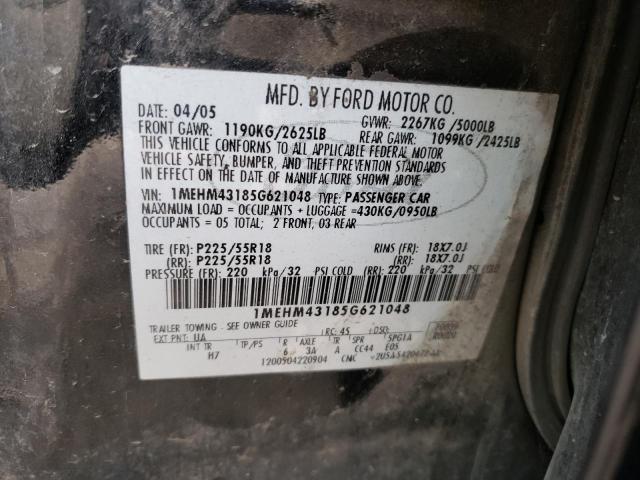 Photo 10 from auction – 2005 MERCURY MONTEGO PR with VIN 1MEHM43185G621048