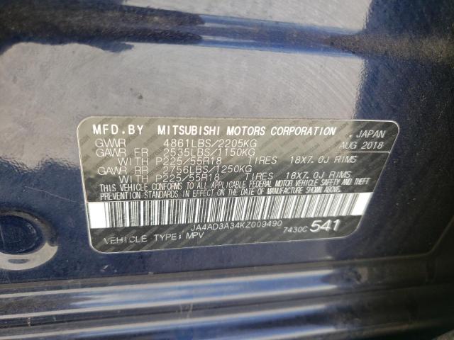 Photo 10 from auction – 2019 MITSUBISHI OUTLANDER with VIN JA4AD3A34KZ009490