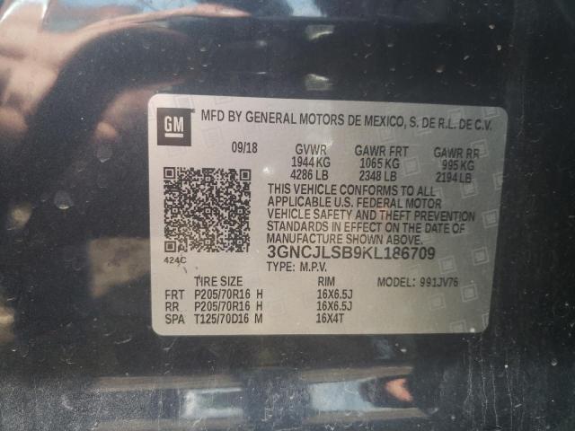 Photo 10 from auction – 2019 CHEVROLET TRAX 1LT with VIN 3GNCJLSB9KL186709
