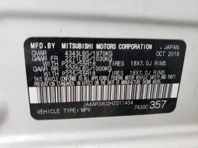 Photo 10 from auction – 2017 MITSUBISHI OUTLANDER with VIN JA4AR3AU2HZ011404