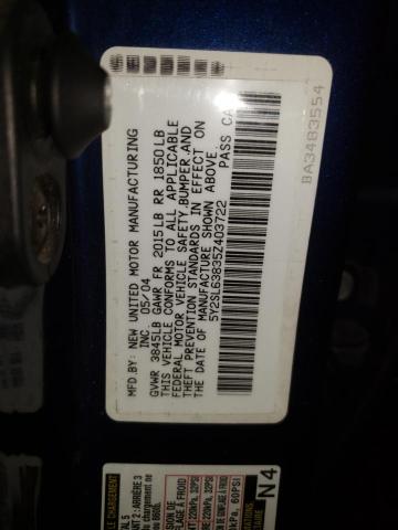 Photo 10 from auction – 2005 PONTIAC VIBE with VIN 5Y2SL63835Z403722