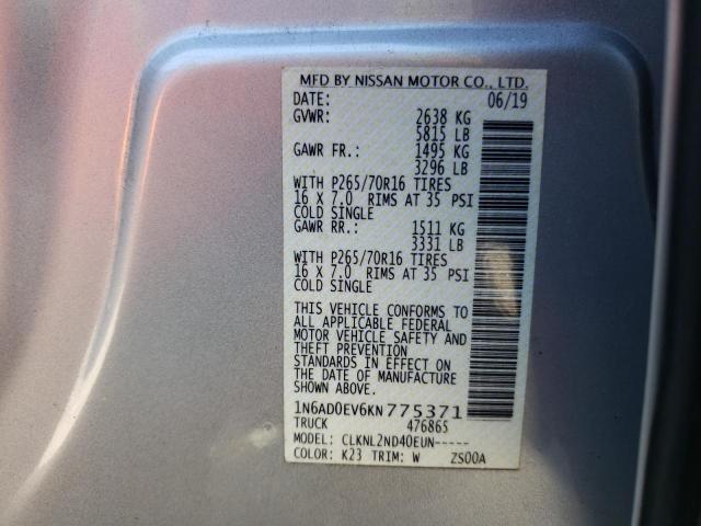 Photo 10 from auction – 2019 NISSAN FRONTIER S with VIN 1N6AD0EV6KN775371