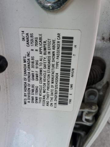 Photo 10 from auction – 2014 HONDA CIVIC LX with VIN 2HGFB2F52EH520434