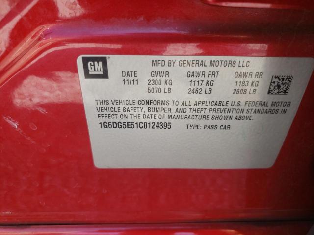 Photo 10 from auction – 2012 CADILLAC CTS LUXURY with VIN 1G6DG5E51C0124395