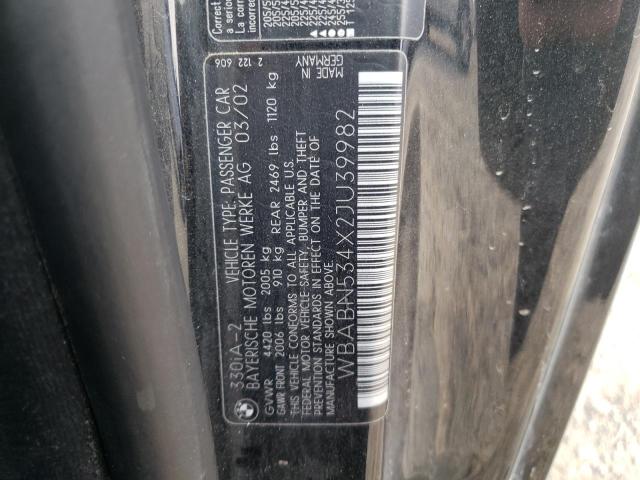 Photo 10 from auction – 2002 BMW 330 CI with VIN WBABN534X2JU39982