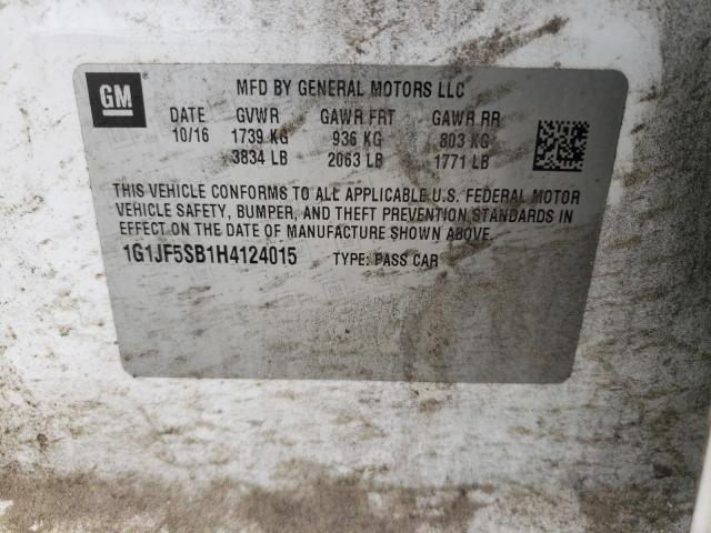 Photo 10 from auction – 2017 CHEVROLET SONIC PREM with VIN 1G1JF5SB1H4124015