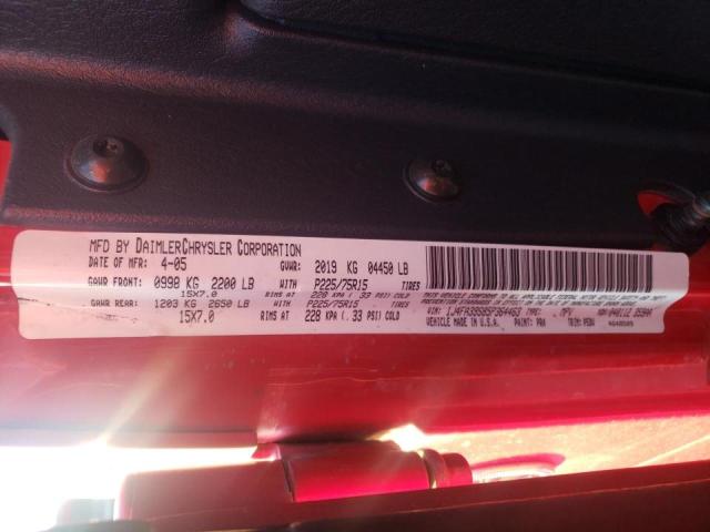 Photo 10 from auction – 2005 JEEP WRANGLER X with VIN 1J4FA39S85P364463
