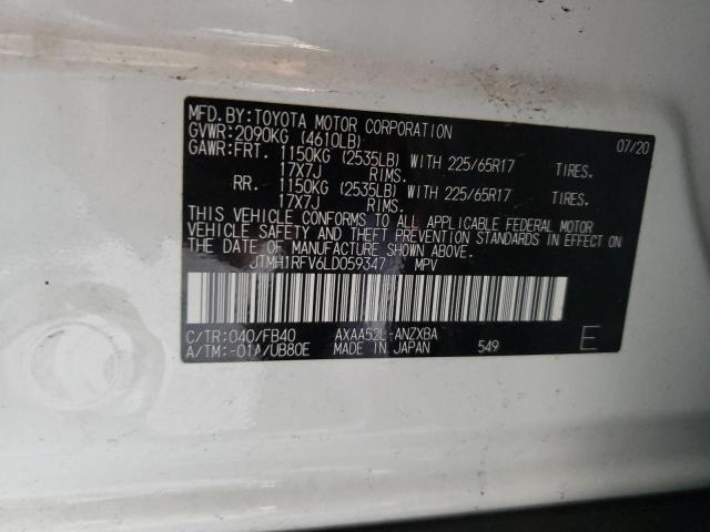Photo 10 from auction – 2020 TOYOTA RAV4 LE with VIN JTMH1RFV6LD059347