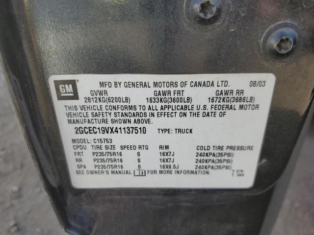 Photo 10 from auction – 2004 CHEVROLET SILVERADO with VIN 2GCEC19VX41137510
