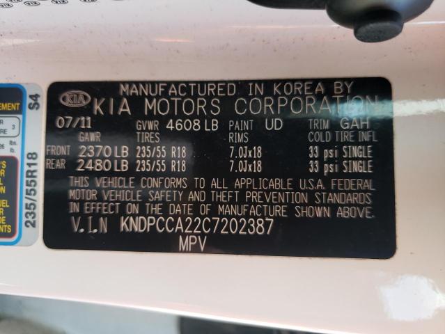 Photo 10 from auction – 2012 KIA SPORTAGE E with VIN KNDPCCA22C7202387