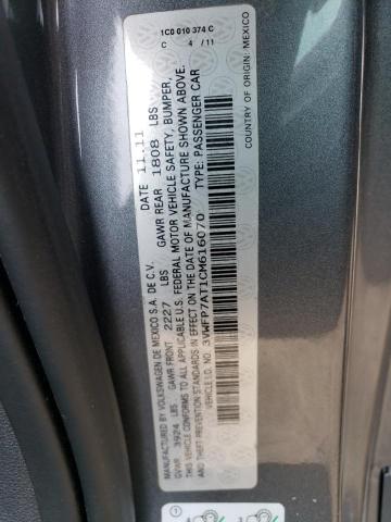 Photo 10 from auction – 2012 VOLKSWAGEN BEETLE with VIN 3VWFP7AT1CM616070