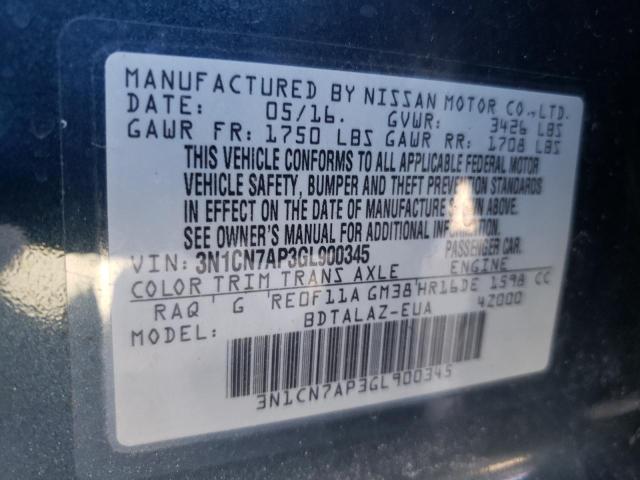 Photo 10 from auction – 2016 NISSAN VERSA S with VIN 3N1CN7AP3GL900345