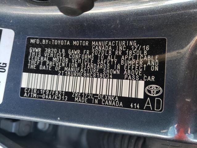 Photo 10 from auction – 2017 TOYOTA COROLLA with VIN 2T1BURHE8HC819034