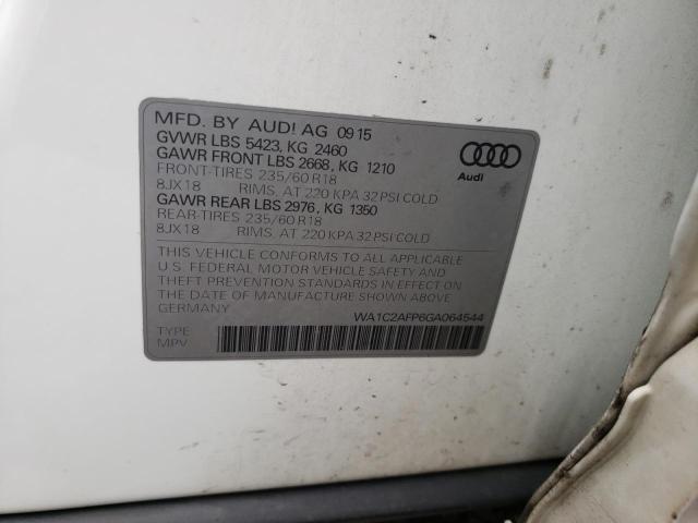 Photo 10 from auction – 2016 AUDI Q5 PREMIUM with VIN WA1C2AFP6GA064544
