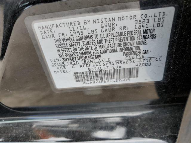 Photo 10 from auction – 2017 NISSAN SENTRA S with VIN 3N1AB7AP6HL657809
