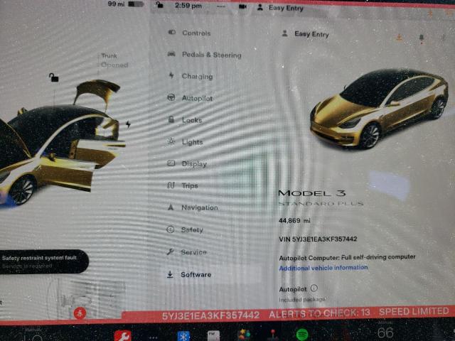 Photo 8 from auction – 2019 TESLA MODEL 3 with VIN 5YJ3E1EA3KF357442