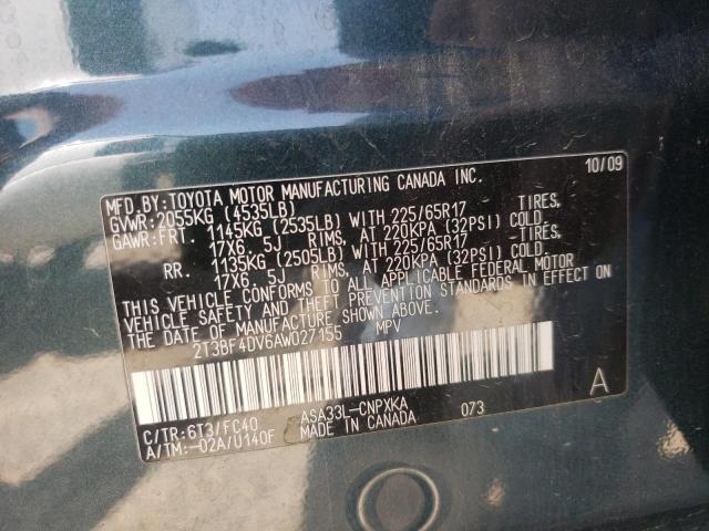 Photo 10 from auction – 2010 TOYOTA RAV4 with VIN 2T3BF4DV6AW027155