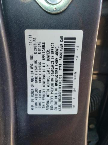Photo 10 from auction – 2015 HONDA ACCORD LX with VIN 1HGCR2F33FA063758