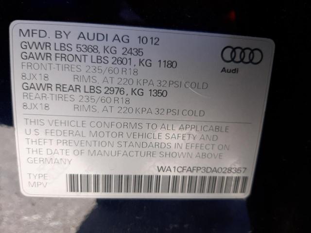 Photo 10 from auction – 2013 AUDI Q5 PREMIUM with VIN WA1CFAFP3DA028357