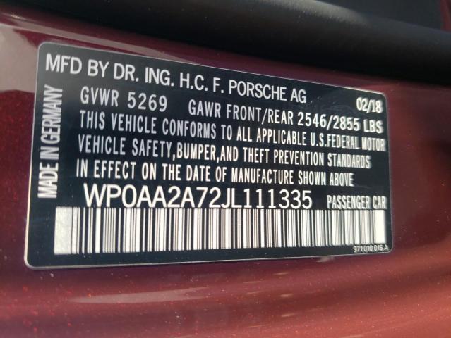 Photo 10 from auction – 2018 PORSCHE PANAMERA 4 with VIN WP0AA2A72JL111335