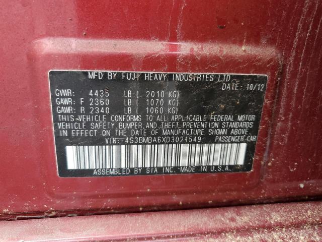 Photo 10 from auction – 2013 SUBARU LEGACY 2.5 with VIN 4S3BMBA6XD3021549