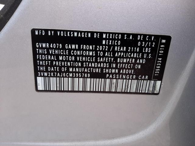 Photo 10 from auction – 2012 VOLKSWAGEN JETTA BASE with VIN 3VW2K7AJ6CM395769