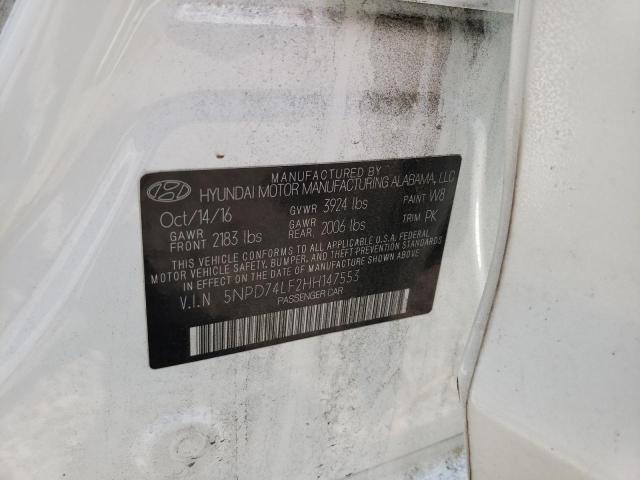 Photo 10 from auction – 2017 HYUNDAI ELANTRA SE with VIN 5NPD74LF2HH147553
