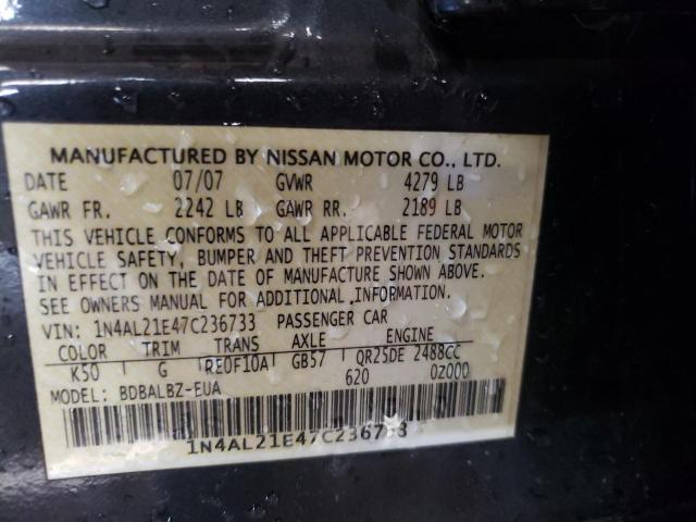 Photo 10 from auction – 2007 NISSAN ALTIMA 2.5 with VIN 1N4AL21E47C236733