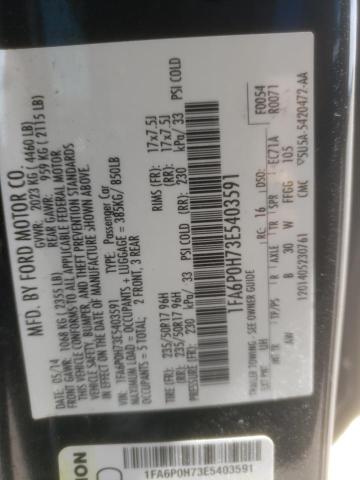 Photo 10 from auction – 2014 FORD FUSION SE with VIN 1FA6P0H73E5403591