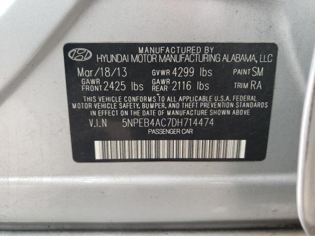 Photo 10 from auction – 2013 HYUNDAI SONATA GLS with VIN 5NPEB4AC7DH714474