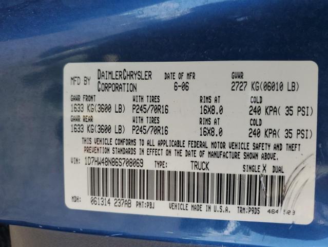 Photo 10 from auction – 2006 DODGE DAKOTA QUA with VIN 1D7HW48N86S708069